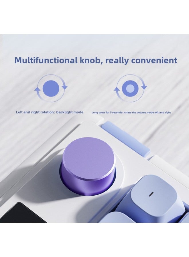 Langtu-L98 Three-model Wireless Bluetooth Mute Keyboard RGB Light Effect Wired Mechanical Feel E-sports Office Keyboard-Color:Cream Knight 【98 Key Wired Connection + Soft Elastic Structure + RGB Lig - Image 4